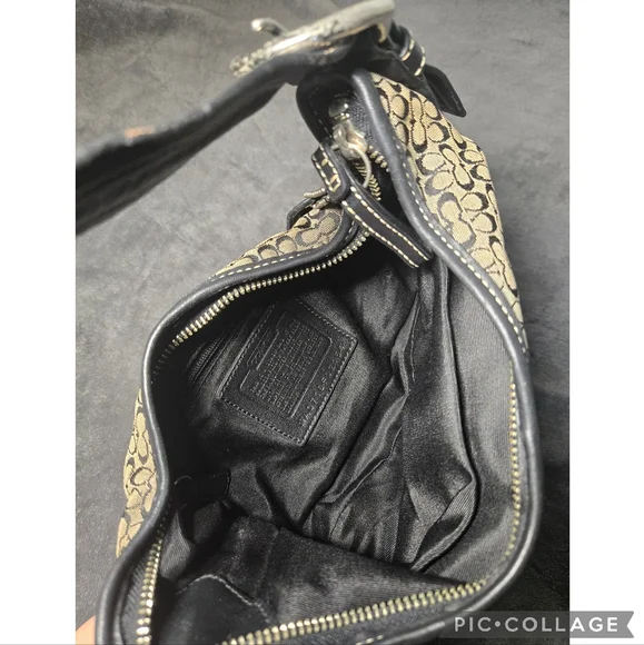 Coach Black and Gray Shoulder Bag with Leather Accents - Picture 3 of 3